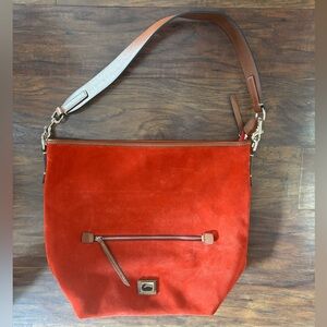 Dooney & Bourke Red Suede Shoulder Bag